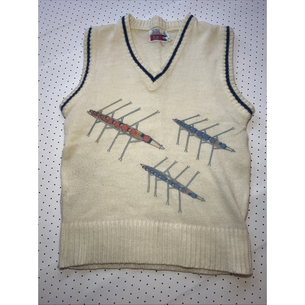 VTG 1980s Ivy‎ League Rowing Sweater Size 32/33